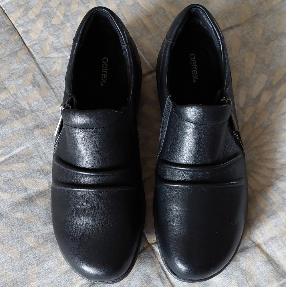 Aetrex Genuine Leather Women's Black Shoes Size 6.5